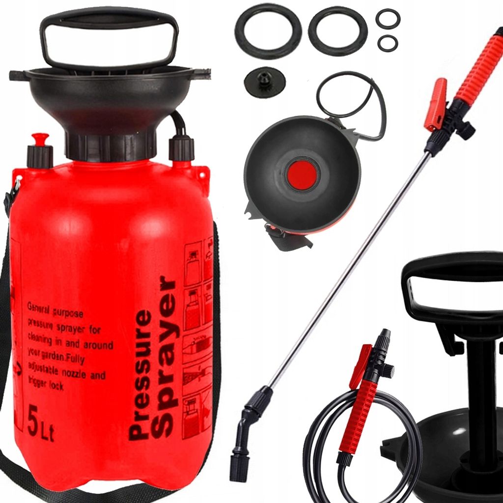 Drucksprüher Drucksprühgerät Gartenspritze 5 Liter Inkl. Ersatz-Dichtungen