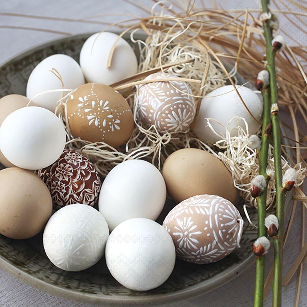 Servietten Lunch 33x33cm 3-Lagig 20 Servietten Ostern Eier in Schale Napkin 33 Eggs in bowl
