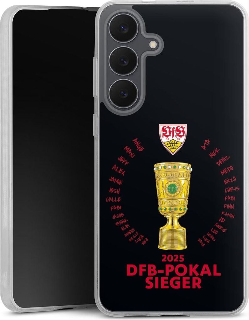 DeinDesign Handyhülle für Samsung Galaxy S25 FE Silikon Hülle Case Smartphone Schutzhülle Offizielles Lizenzprodukt Pokal VfB Stuttgart