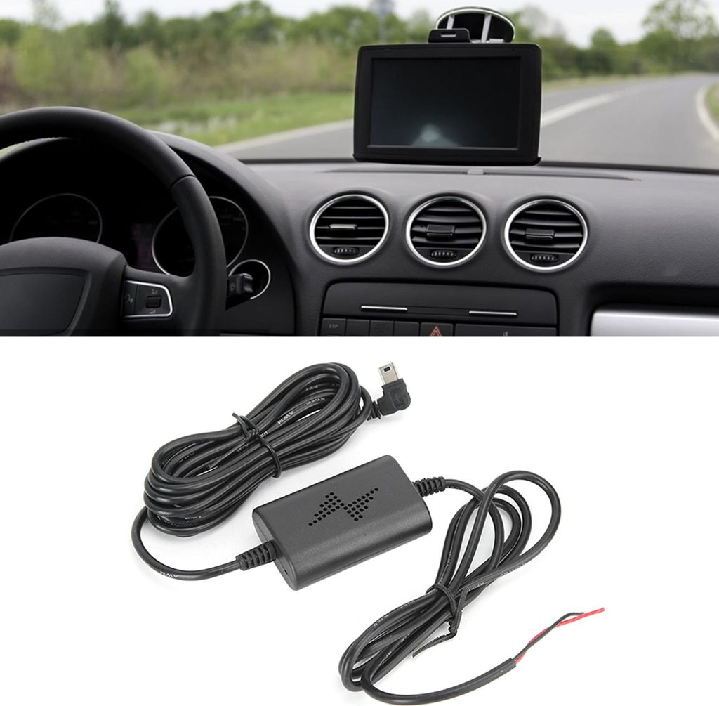 Dashcam-Hardwire-Kit 12V/24V bis 5V 2,5A Mini-USB-Abwärtsleitung im linken Winkel zur Parküberwachung