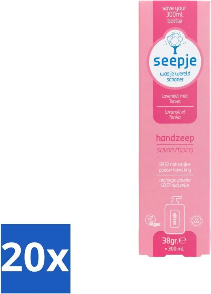 Sapone - Sapone per le mani - Profumo ricco e idratante - Lavanda con tonka - Confezione di ricarica - 38 g - Value pack - 20 barrette