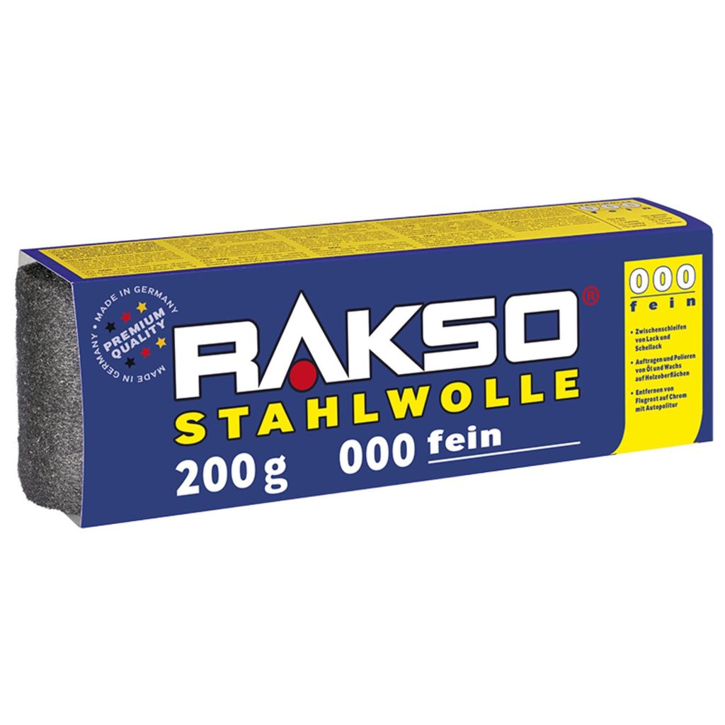 RAKSO Stahlwolle Banderole Sorte 000 Fein 1 x 200g Produktbild 