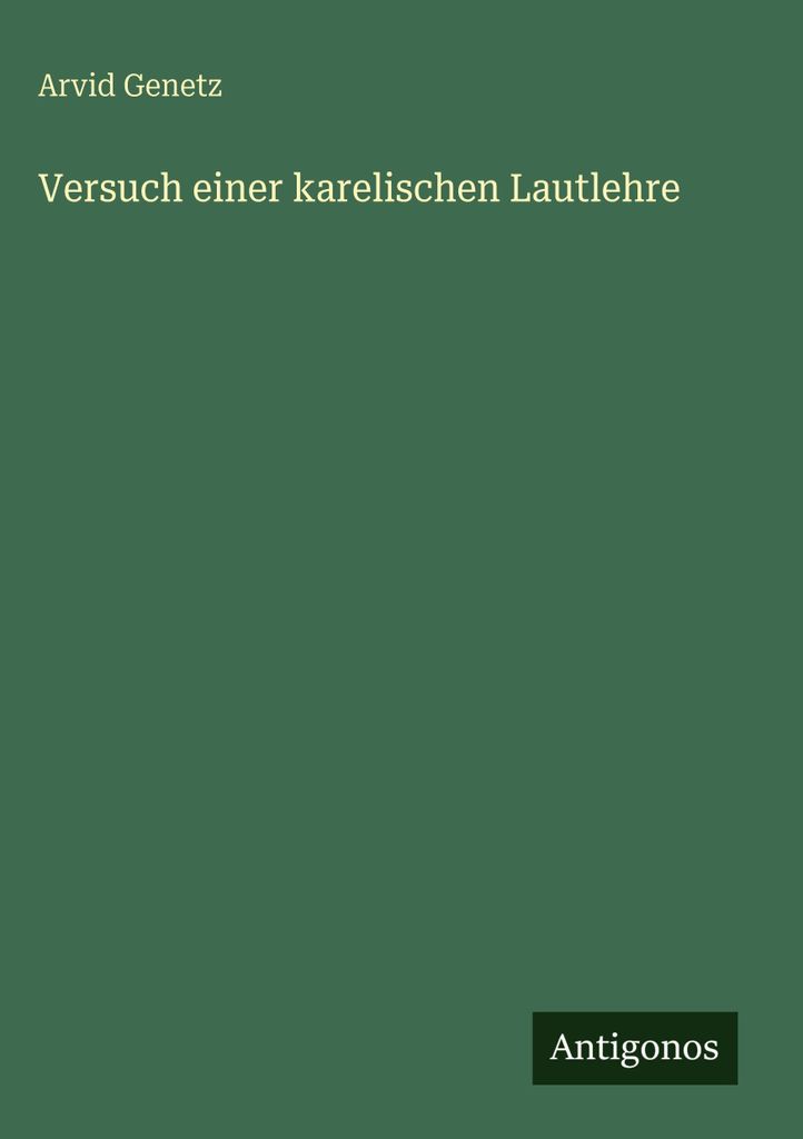 Versuch einer karelischen Lautlehre