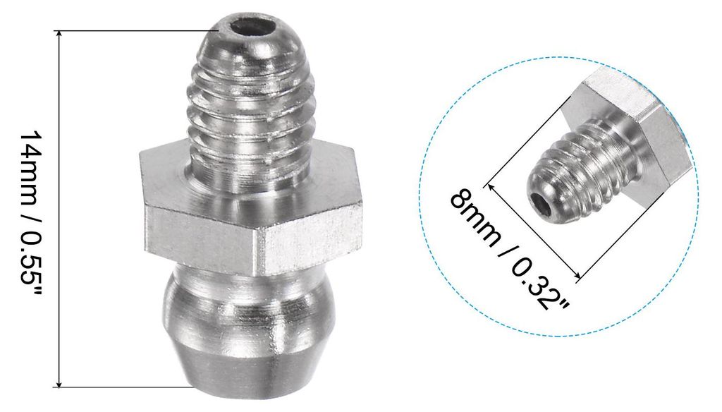 Metrik Edelstahl Gerade Schmiernippel M5x0.8mm Hydraulik Zubeh?r