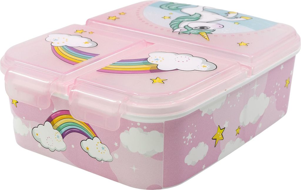 Kinder Brotdose Lunchbox mit 3 Fächern & tollem Design Produktbild 