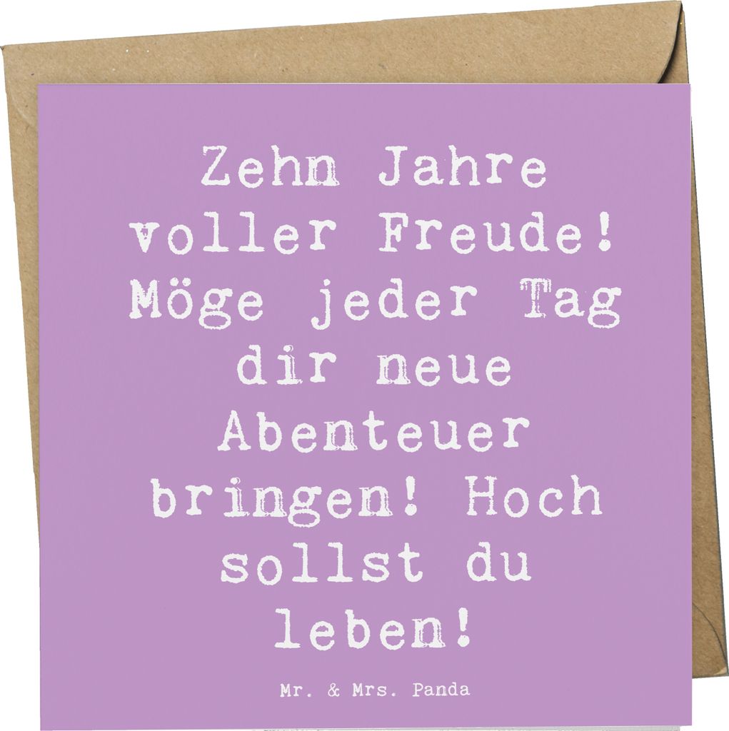 Mr. & Mrs. Panda Klappkarte Spruch 10. Geburtstag Freude - Produktbild 