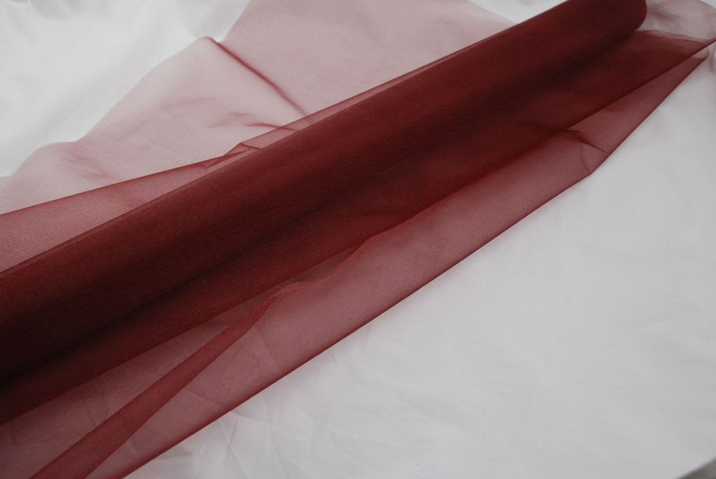 Organza aubergine farbig 10 m x 70 cm - Deko Stoffe