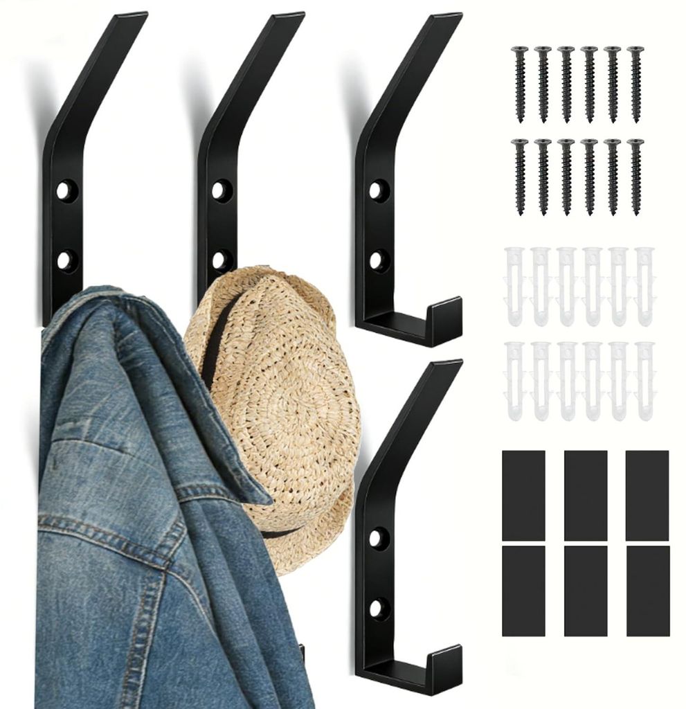 Unsichtbare Wandhaken für Mäntel, geeignet zum Bohren und Schrauben, für Akustikpaneele, moderne Garderobe für Mäntel, Jacken, Mützen, Schals...