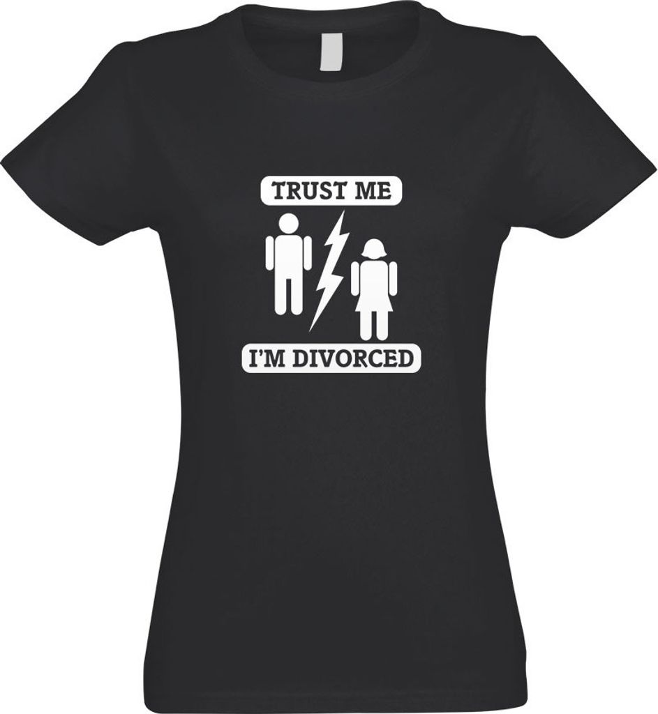 Kiwistar - T-Shirt tailliert - Damen - Graphit - Trust me, im Divorced - mit Motiv Bedruckt - Funshirt Design - Sport - Freizeit - Damen - L