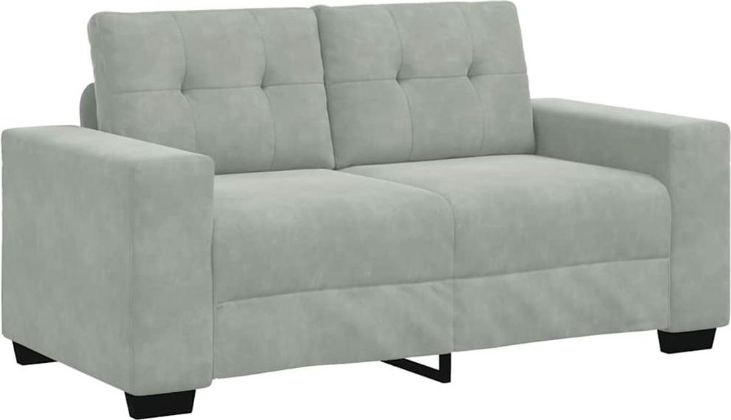 vidaXL Zweisitzer-Sofa Hellgrau 160x77x82 cm Samt Produktbild 