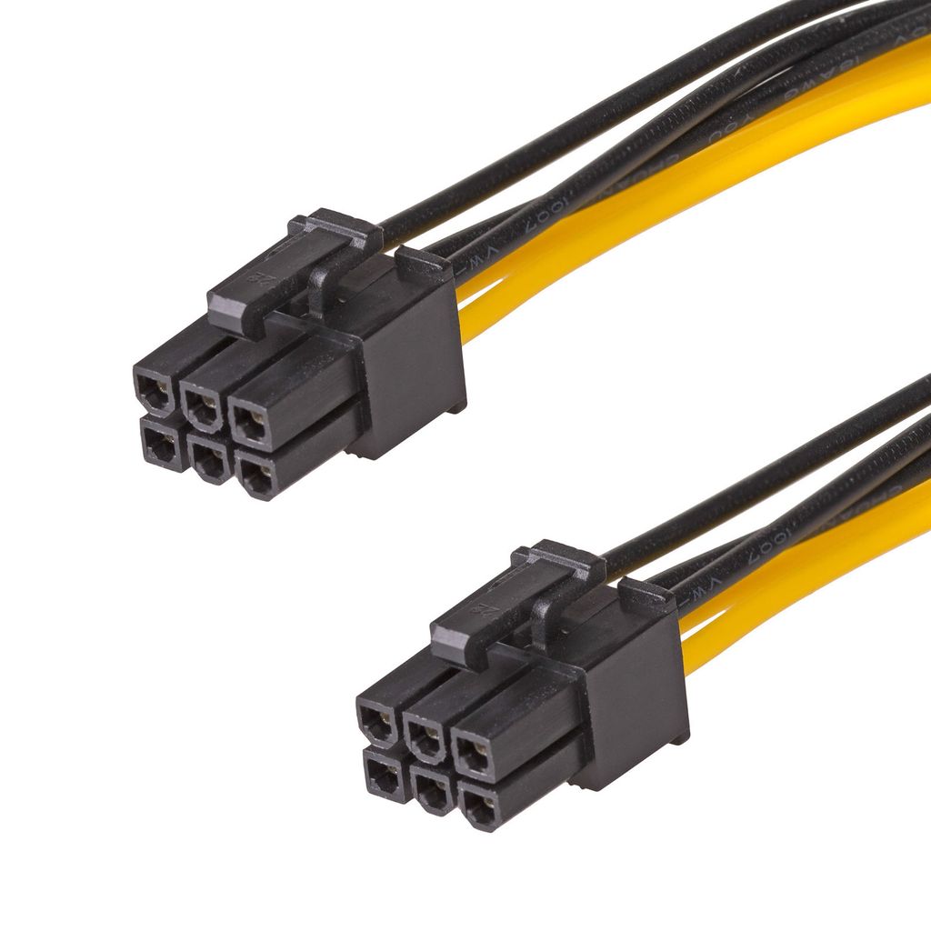 Akyga AK-CA-49, 0,4 m, PCI-E (6-pin), PCI-E (6-pin), zwart, Productafbeelding 