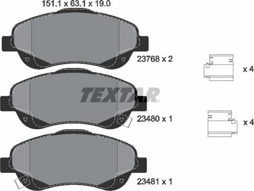 Plaquettes de frein disque Textar 2376802 pour l'entretien de Corolla