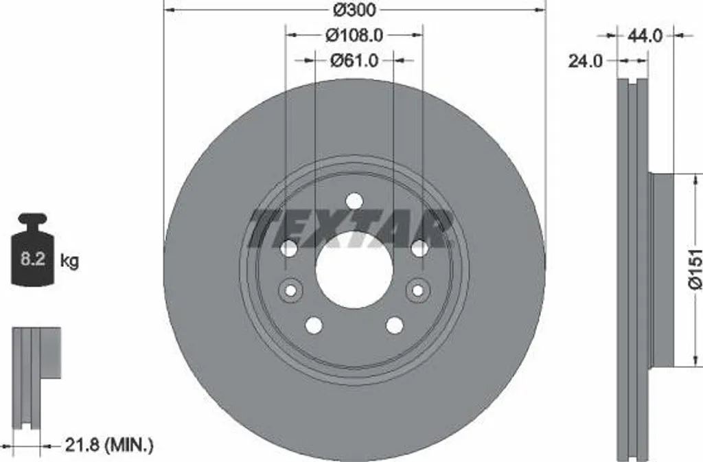 Disque de Frein Arrière pour Scenic - Qualité Textar 92202803 Haute Performance