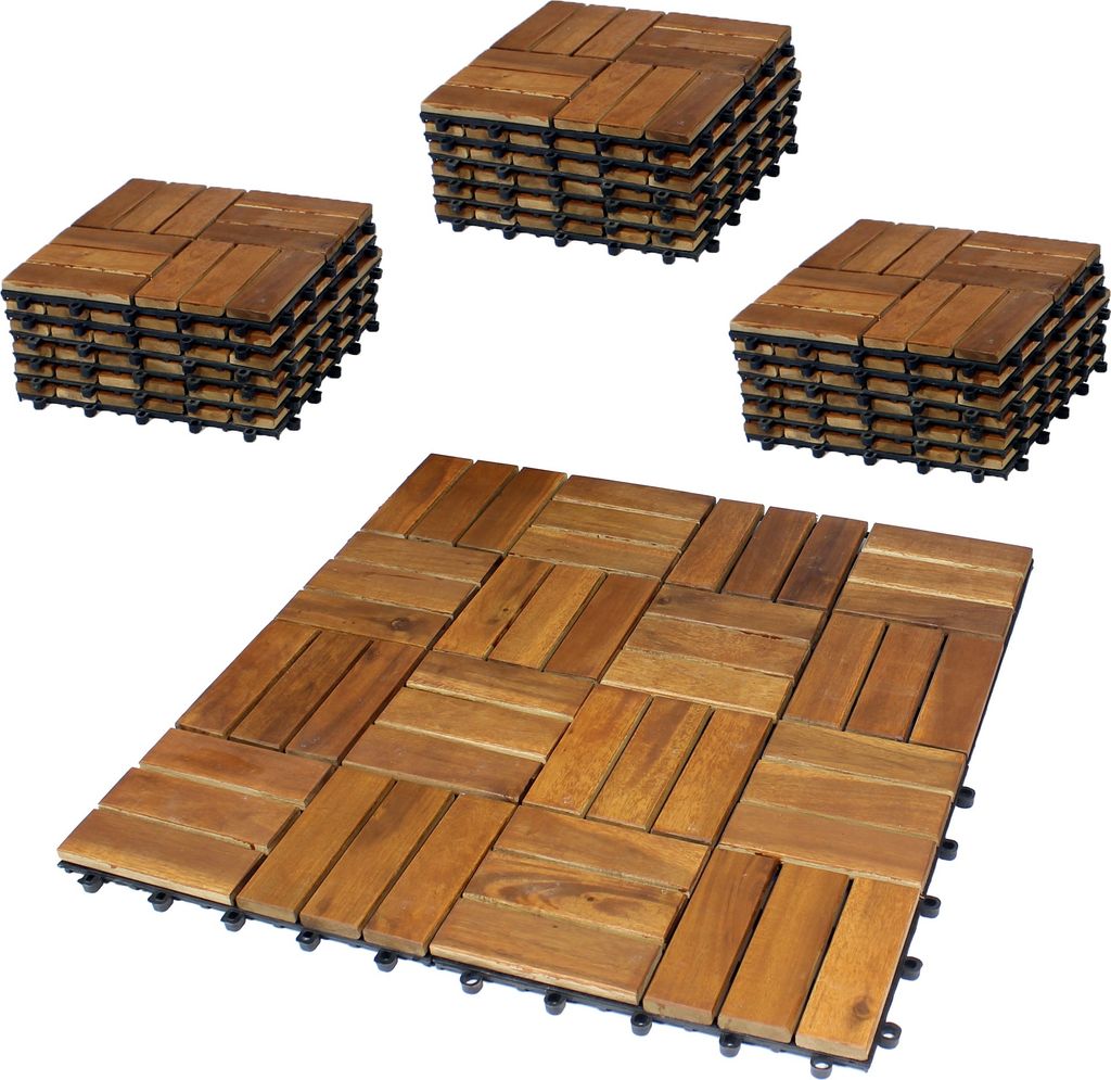 BigDean 33er Pack Holzfliesen für Balkon 30x30 cm - 3 Produktbild 