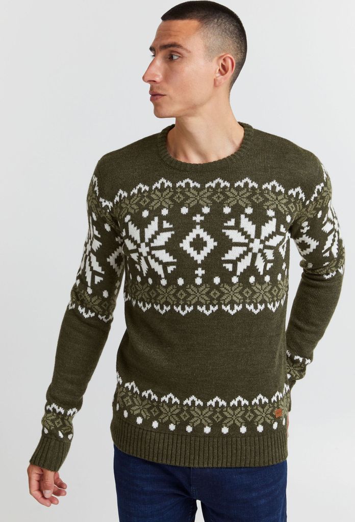 !Solid SDNorwig Herren Weihnachtspullover Norweger-Pullover Winter Strickpullover Grobstrick Pullover mit Stretch Rundhals-Ausschnitt Regular fit