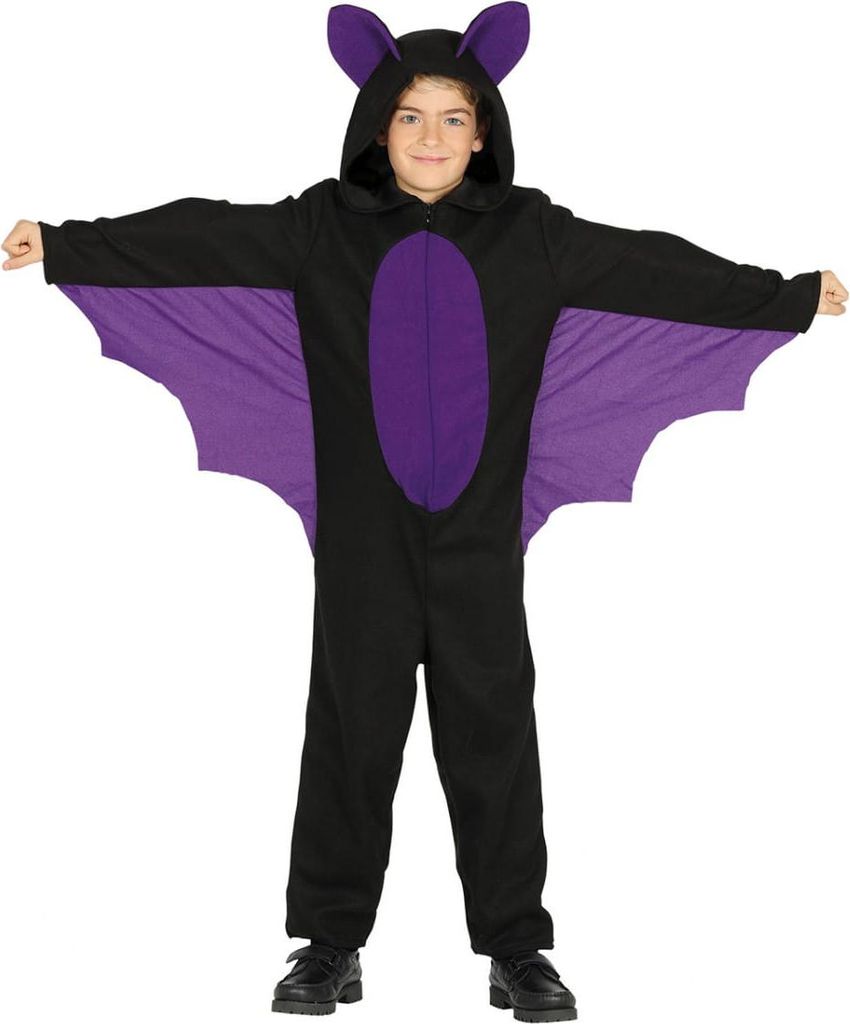 Fledermaus Onsie Kinderkostüm mit Flügel & Kapuze Größe: M / 5-6 J