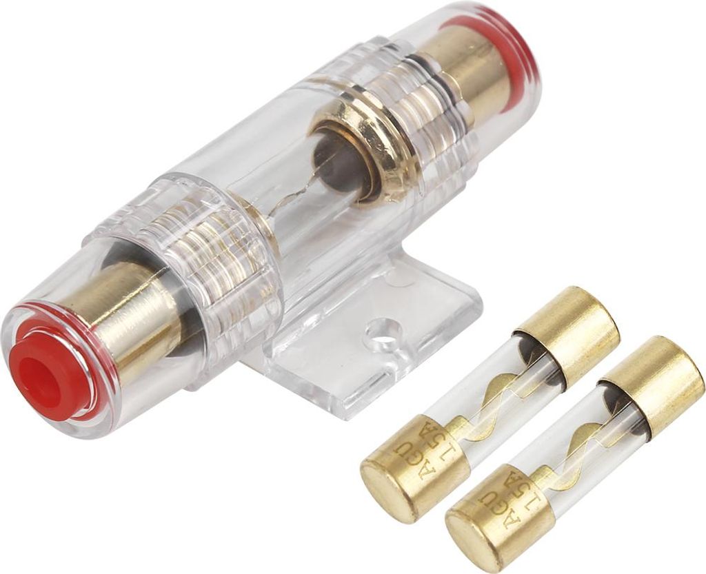 15 Amp AGU-Sicherung mit AWG In-Line Halter 4 6 8 Gauge für Audio Video Stereo