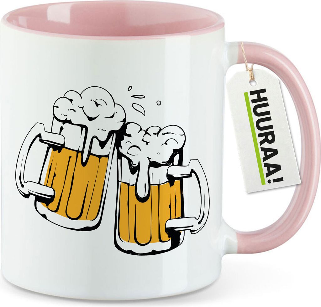 Huuraa Kaffeetasse Bierkrüge anstoßen Schützenfest 330ml Rosa Keramik Kaffeebecher Geschenkidee