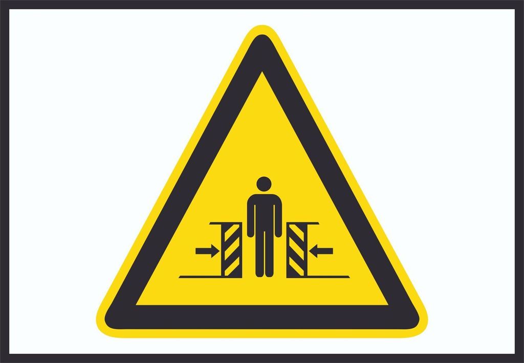 Achtung Quetschgefahr Symbol A4 (210x297mm) Schild