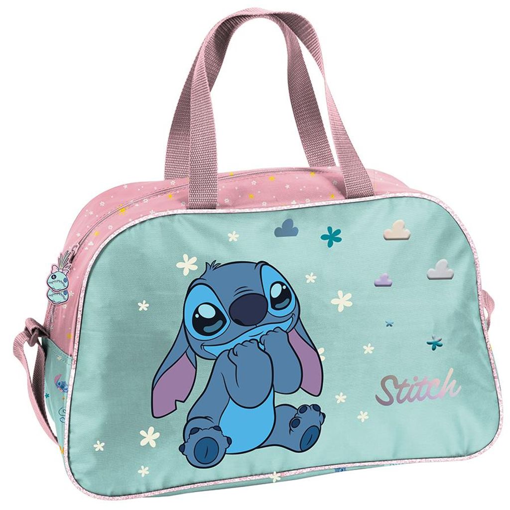 A studio shot of a Disney Stitch sport bag.