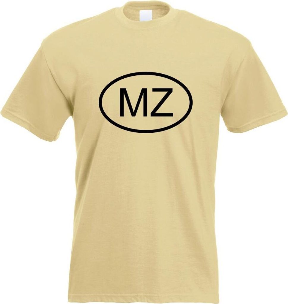 Kiwistar - T-Shirt - Khaki - Mosambik MZ Motiv Bedruckt Funshirt Design Print - mit Motiv Bedruckt - Funshirt Design - Sport - Freizeit - Herren - M