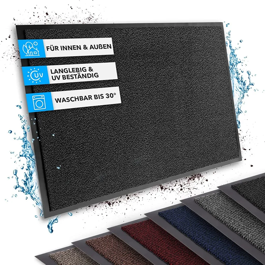 Tapis de propreté Sky anthracite 120x180 cm pour intérieur et extérieur
