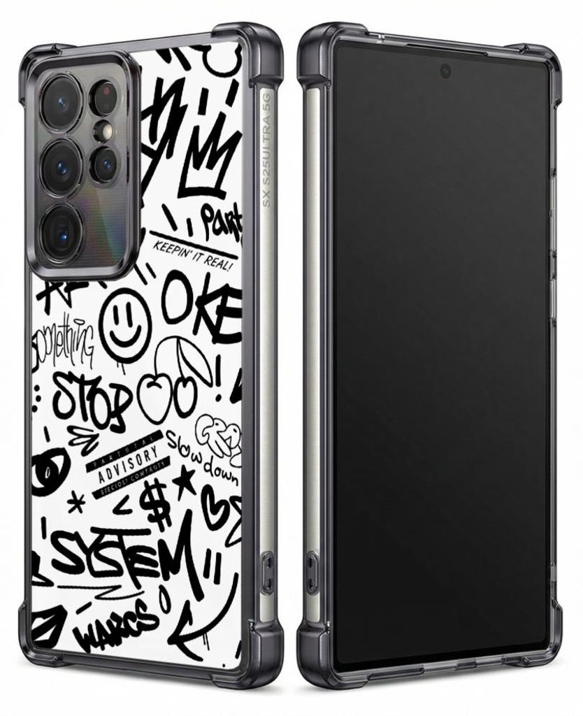 Personalisierte Hülle mit Bild für Samsung Galaxy S25 Edge Elektroplattiert TPU Stoßdämpfer Handyhülle mit Graffiti-Kunststil-Designmuster