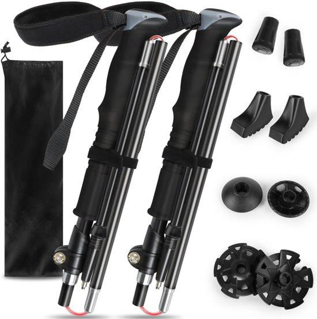 IEEILULU Faltbare Wanderstöcke, ultraleichte Teleskop-Trekkingstöcke, verstellbar von 110 bis 130 cm, Nordic-Walking-Stöcke aus Aluminium für D...