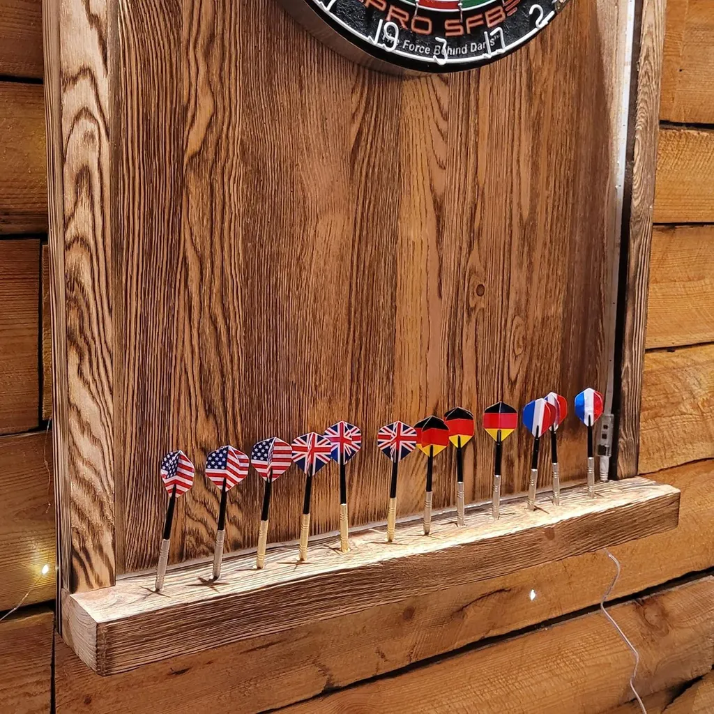 Jeu de fléchettes complet avec cible double face et 12 fléchettes de 18g - 6