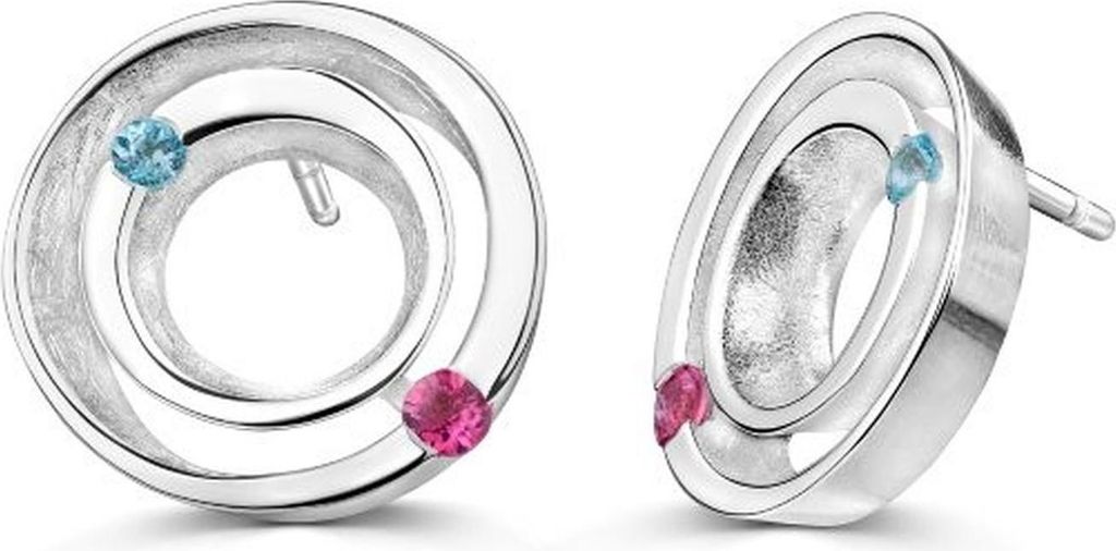 Herb-Schmuck Ohrstecker 925/- Sterling Silber 1,7cm silber Blautopas 542220001