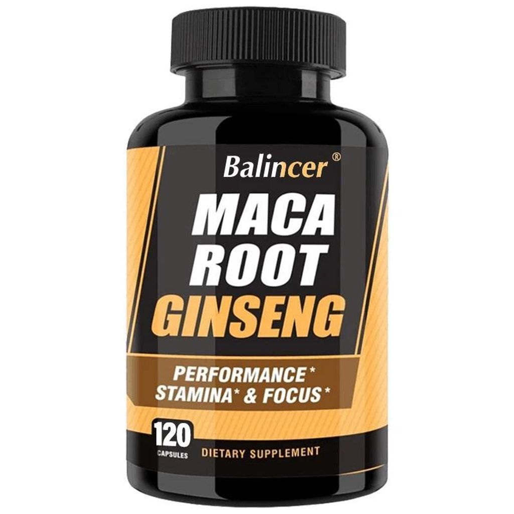 Maca Root + Ginseng Blend 11400mg (120 Kapseln) Nahrungsergänzungsmittel, Energie, Ausdauer, Fokus, Männergesundheit, Sexualgesundheit