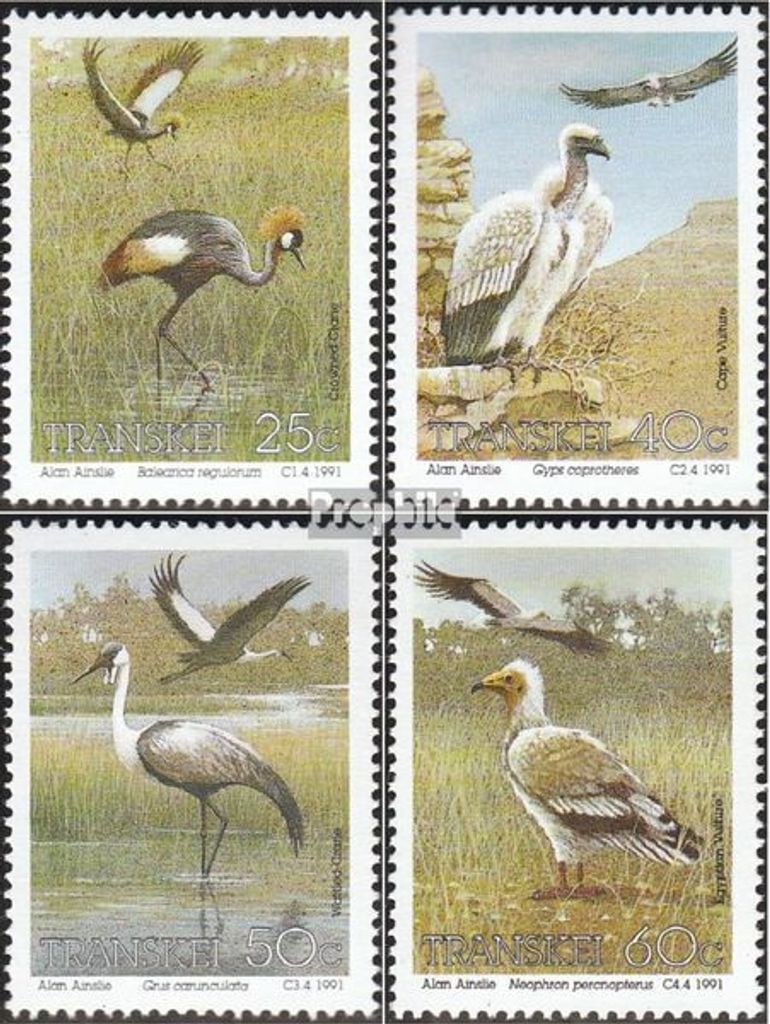 Briefmarken Südafrika - Transkei 1991 Mi 271-274 (kompl.Ausg.) postfrisch Gefährdete Vögel