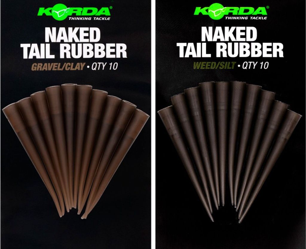Korda Naked Tail Rubber - 10 Gummitubes, Farbe:Weed/Silt