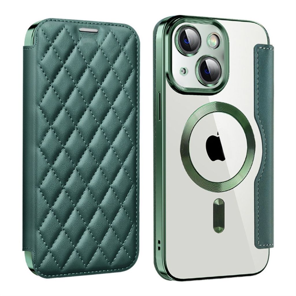 Für Apple iPhone 15 Plus 360 Grad Full Body Magsafe RFID Anti Datenklau Kunst Leder Hülle Tasche Smart Cover
