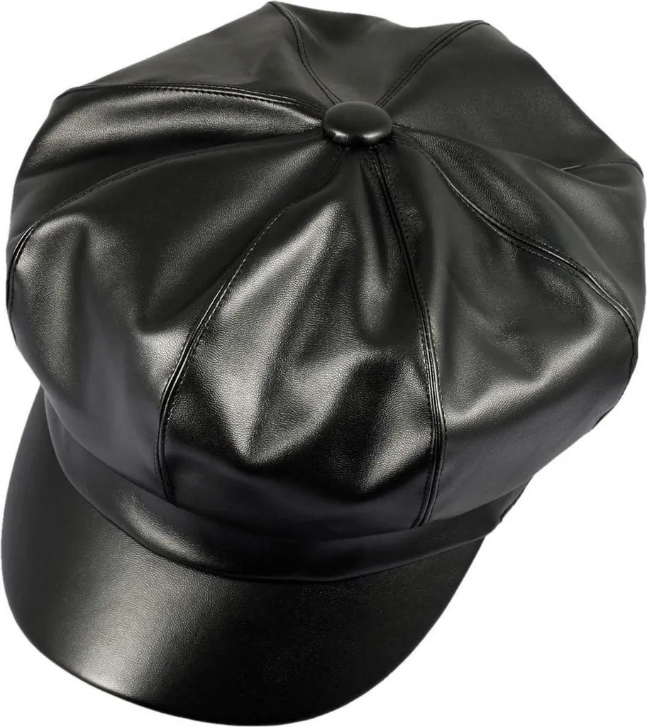 Béret Noir en Similicuir Résistant : Alliez Confort et Style Rétro Chic