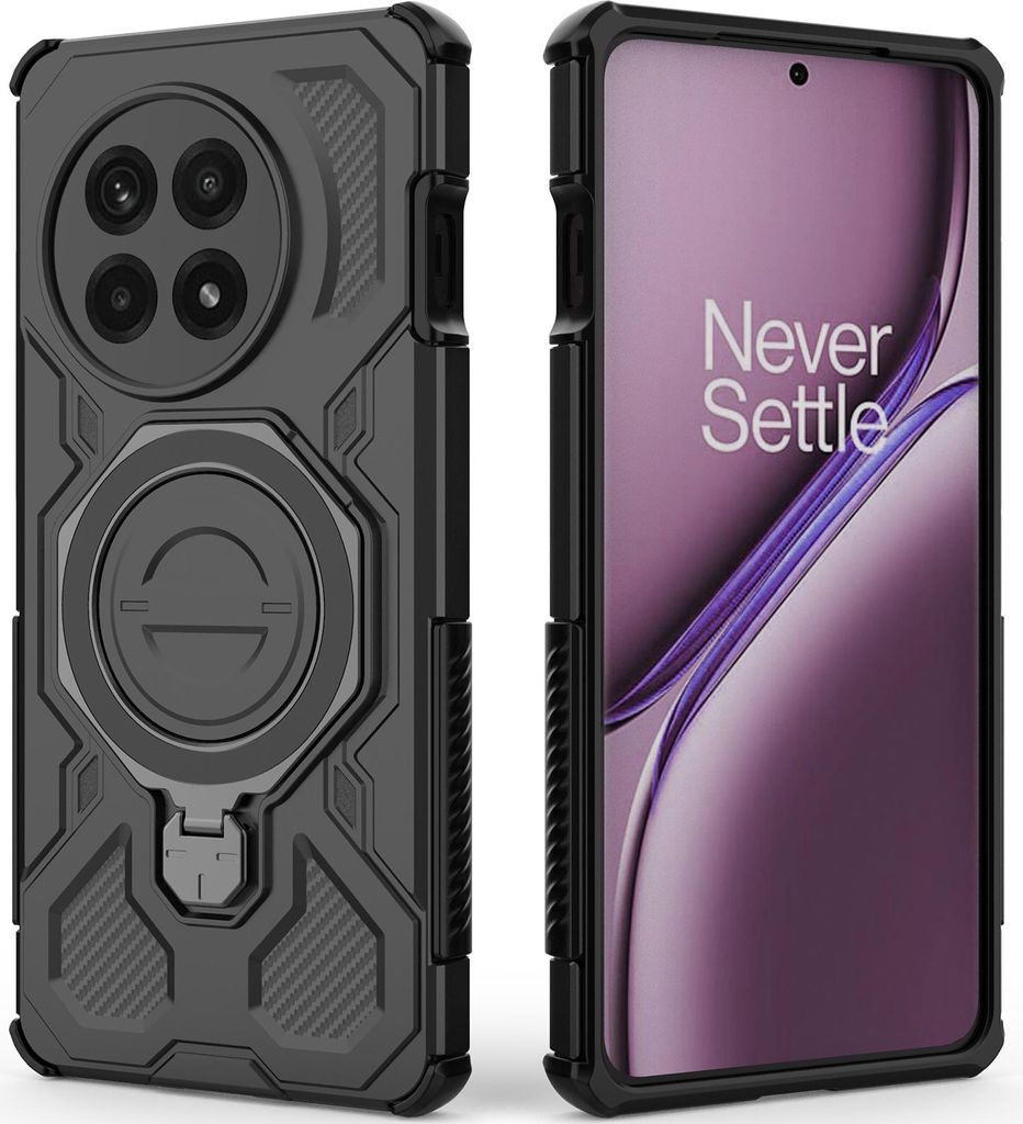 Robuste Handyhülle für OnePlus Ace 5 / Ace 5 Pro /OnePlus 13R mit Ringhalter Ständer Stoßfest, Magnetisch, Dual-Layer Schutz Schwarz