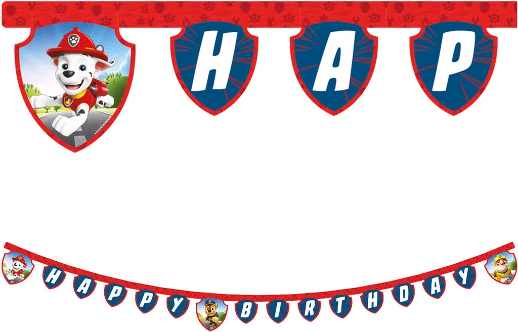 Guirlande Paw Patrol Multicolore Lettres Articulées Rescue Heroes 200cm
