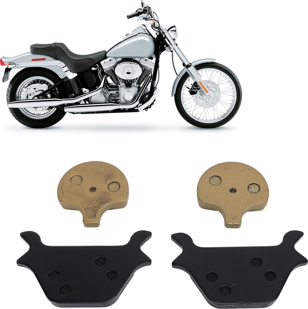 4-teiliges Zubehör für Motorrad-Bremsbeläge vorne und hinten, Ersatz für FXSTC CUSTOM 1986-1999