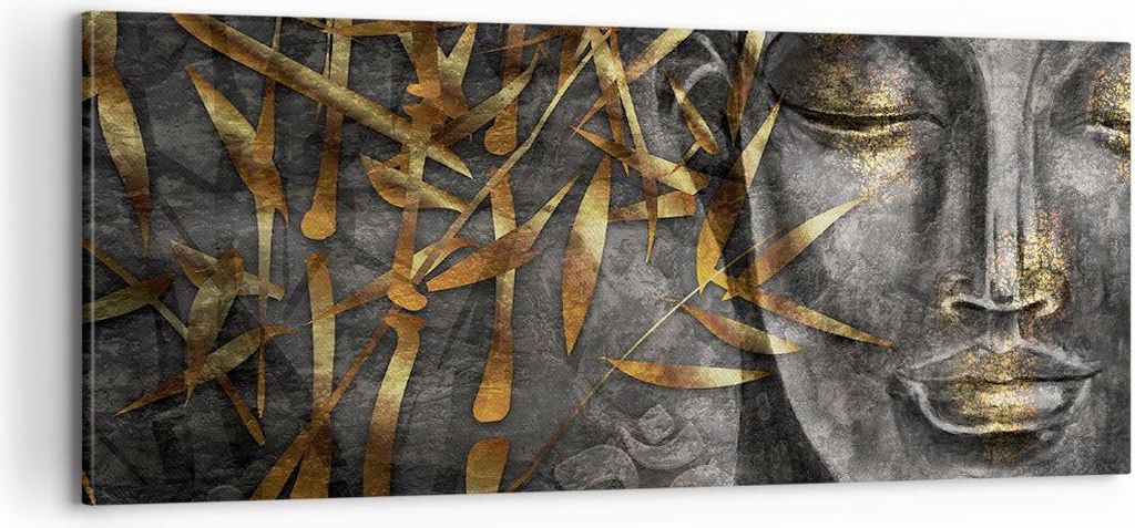 Bild auf Leinwand - Leinwandbild - Einteilig - Buddha Gold Bodhisattva - 100x40cm - Wand Bild - Wanddeko - Wandbilder - Leinwanddruck - Bilder - Wa...