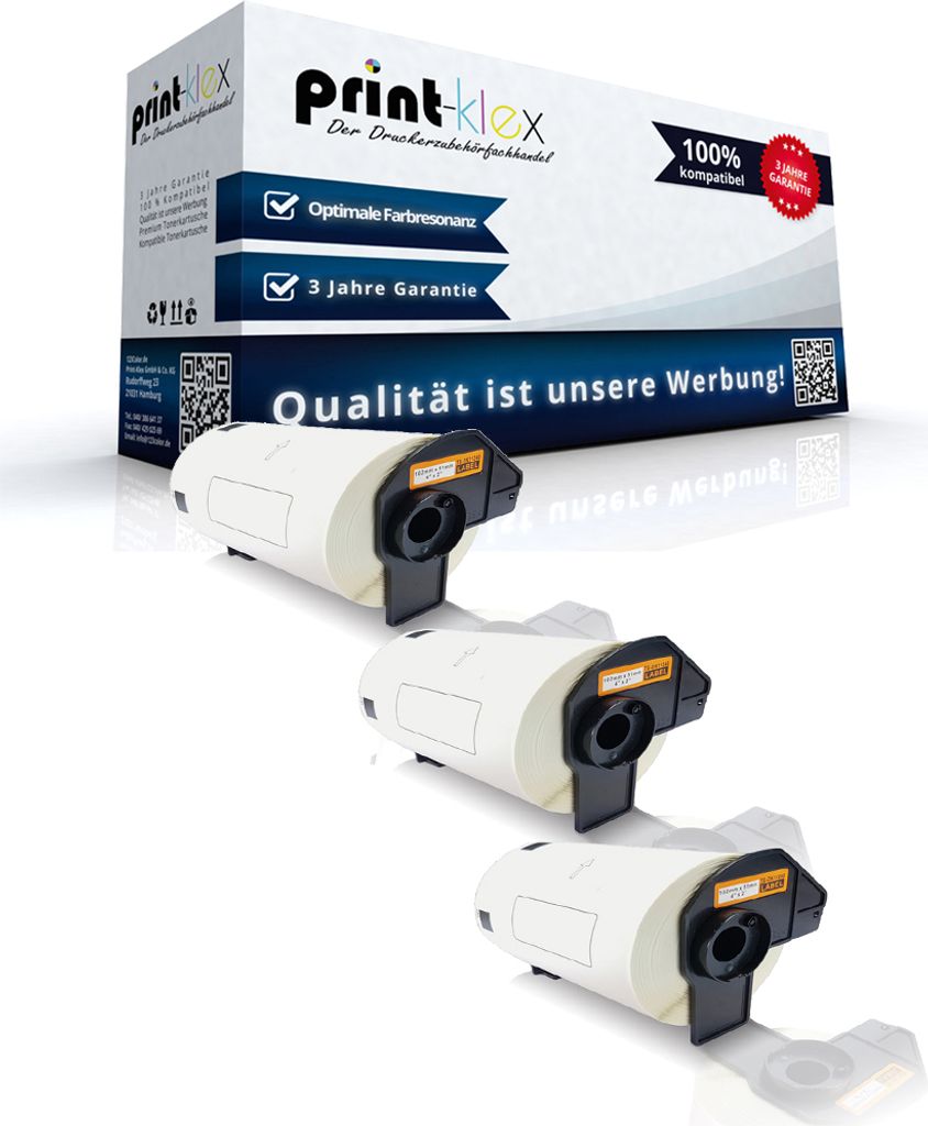 Print-Klex 3x Kompatible Etiketten-Rollen kompatibel mit Brother P-Touch DK-11240 QL 1000 Series QL 1050 QL 1050 N QL 1060 NDK11240 DK 11240 102mm ...