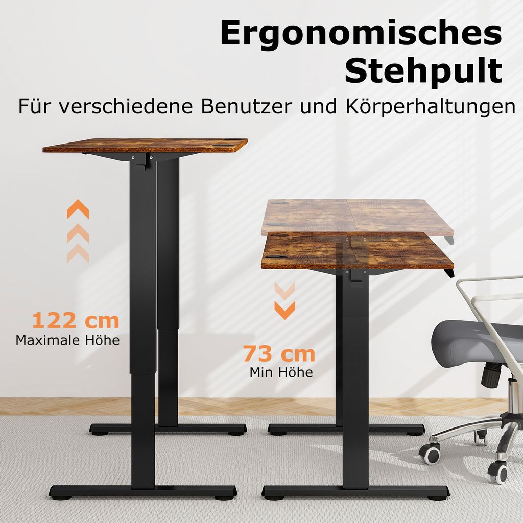 Biurko COSTWAY 120x60cm z regulacją wysokości, elektryczne Zdjęcie produktu 4