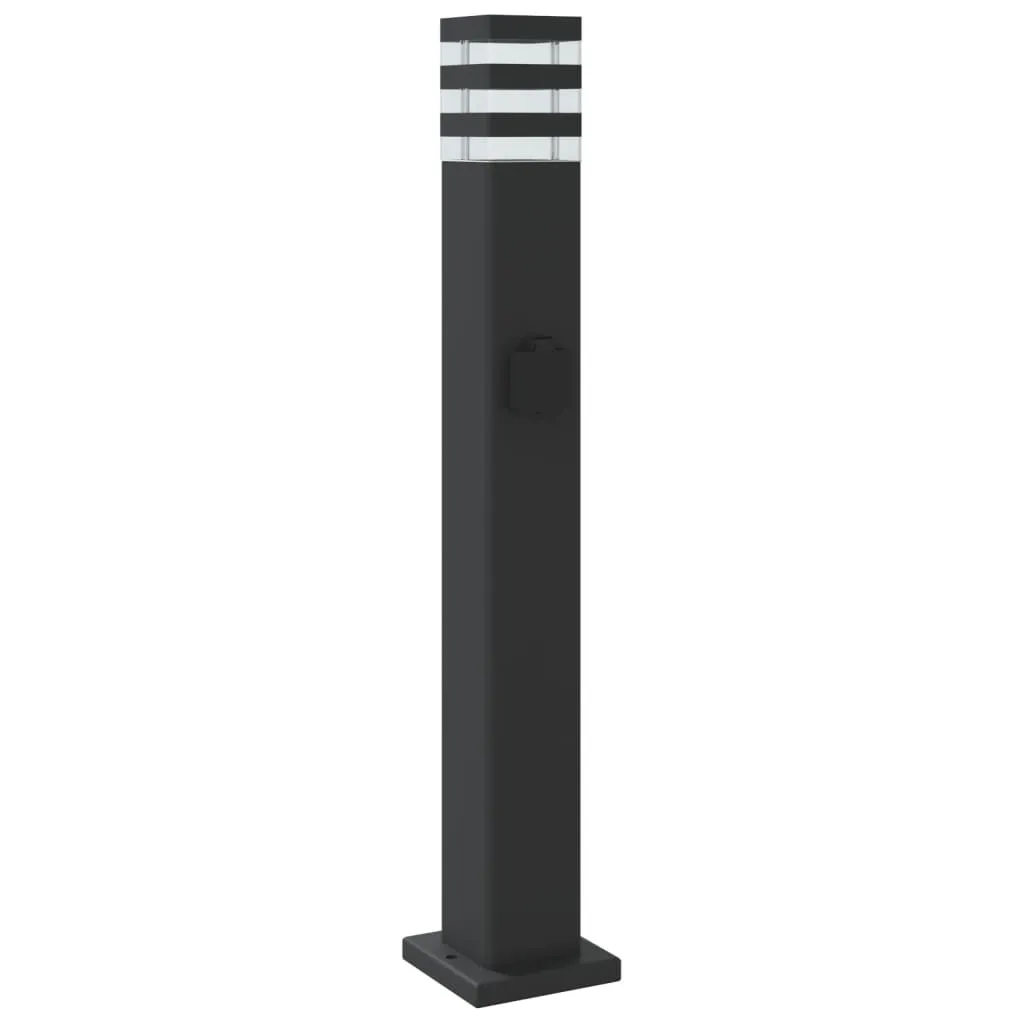 Lampada Moderna Path Light Nera Alluminio 80cm con Presa Integrata