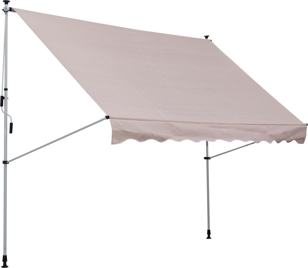 Klemmmarkise mit Handkurbel höhenverstellbar Gelenkarmmarkise schmutzabweisend, witterungsbeständig Balkonmarkise 150cm breit Terrassenmarkise f...