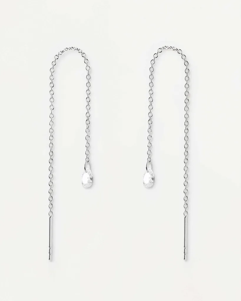Boucles d'oreilles pendentif argent hypoallergénique pour oreilles