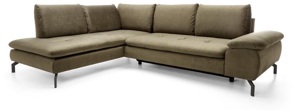 Masseno Ecksofa VOLO mit Schlaffunktion L-Form, Sofa mit Bettkasten, Wohnzimmersofa, Couch, Soffa, Bettsofa, Couchgarnitur- Grün, BLUVEL 77