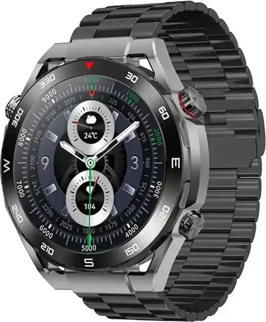 Montre sport homme Eclipse Black Pro grand écran IPS HD 1.52 pouce noir