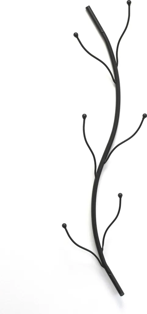 Barre à Crochets Flora en Métal Noir avec Motif Floral pour Décoration - 12