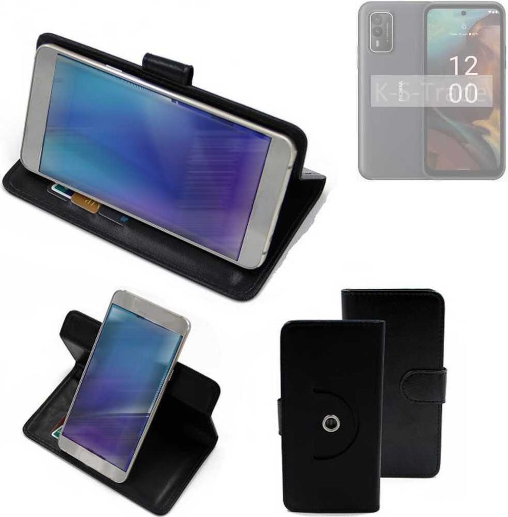 K-S-Trade Case Schutzhülle Handyhülle kompatibel mit HMD XR21 Flipcase Smartphone Cover Handy Schutz Tasche Klapphülle Walletcase schwarz (1x)