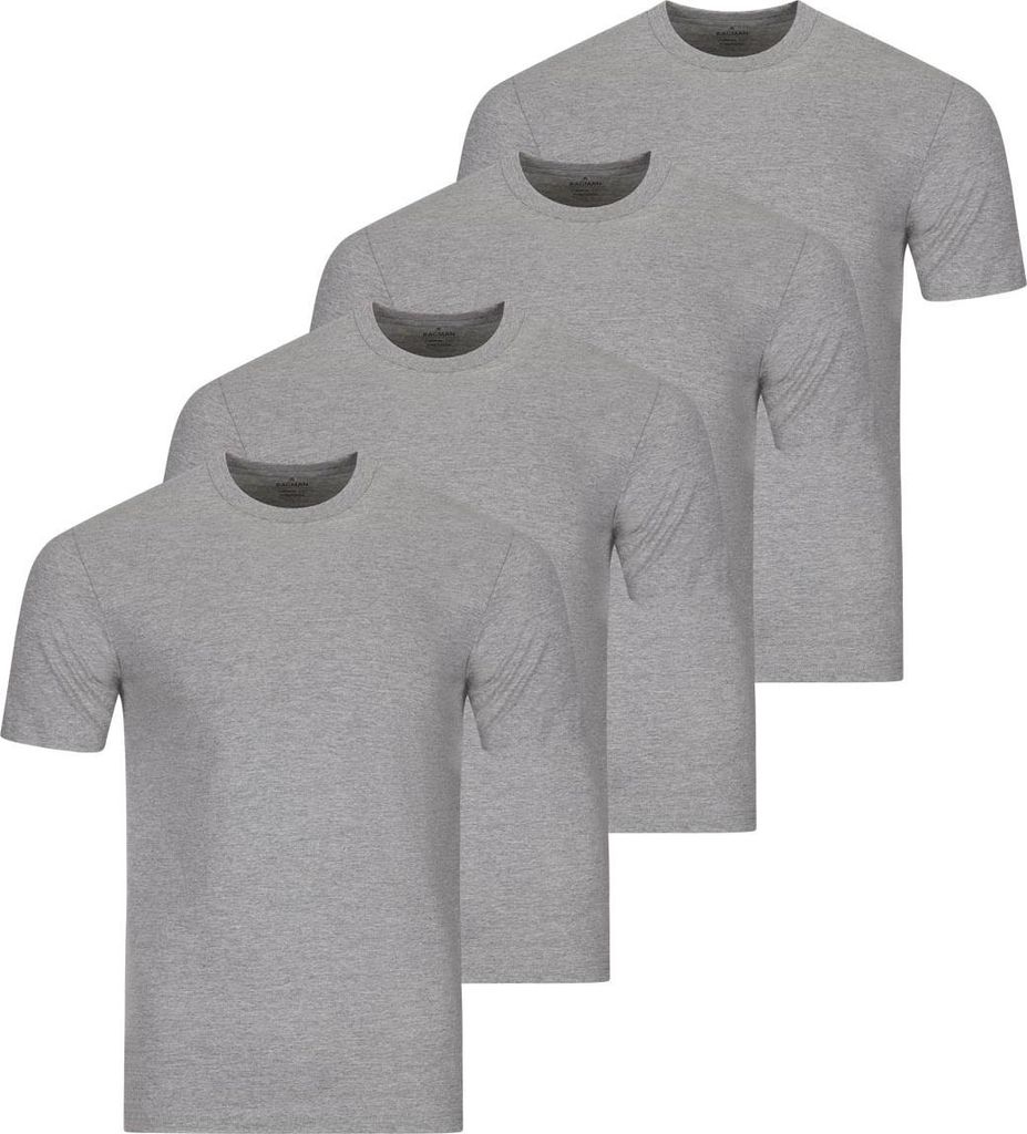 RAGMAN 4er Pack Basic Unterhemd / Shirt Kurzarm Bequem und atmungsaktiv, Vielseitiges Basic, Optimale Passform