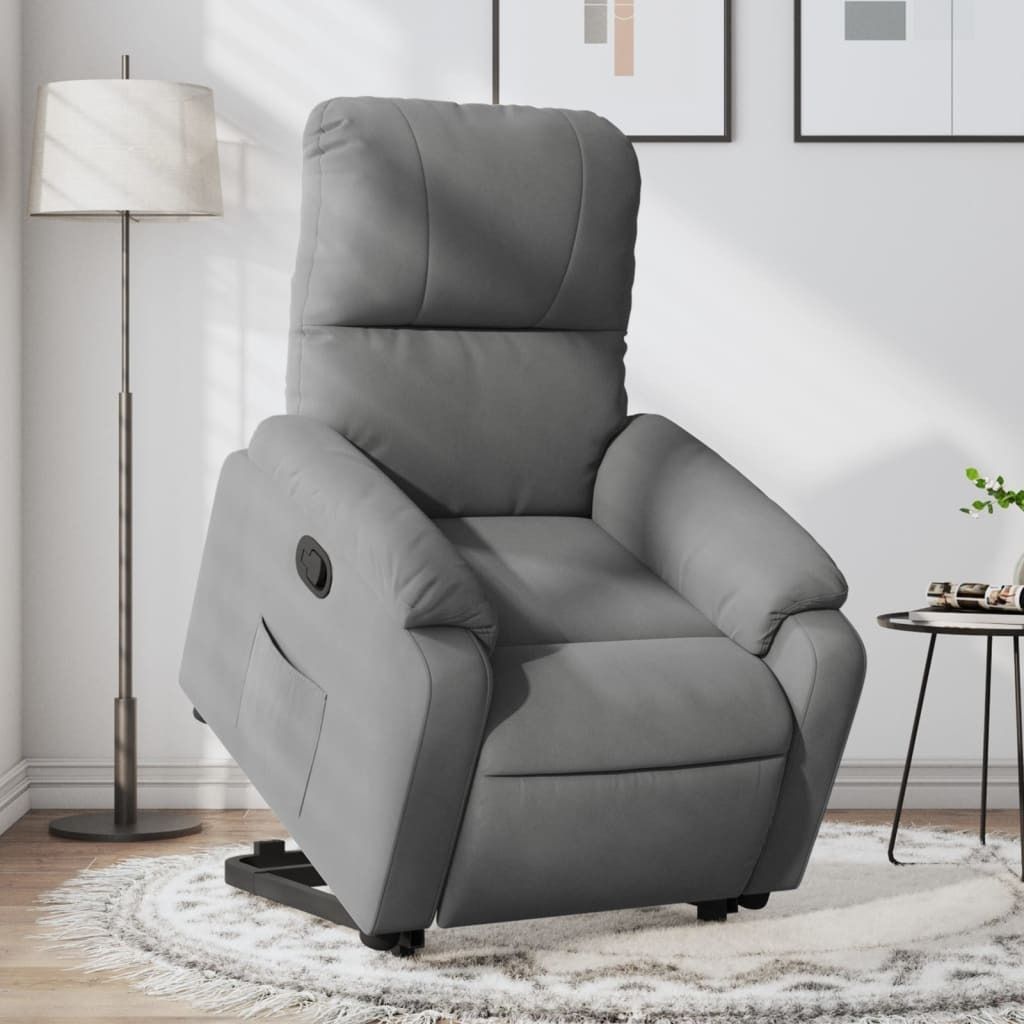 "2026 Promotion" Relaxsessel mit Aufstehhilfe - Einzelsofa - Dunkelgrau Mikrofasergewebe - Couchsessel CC11176